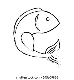 sea fish icon over white background. vector illustration