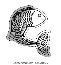 sea fish icon over white background. vector illustration
