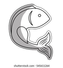 sea fish icon over white background. vector illustration