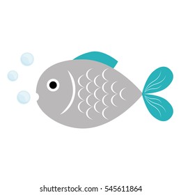 sea fish icon over white background. colorful design. vector illustration