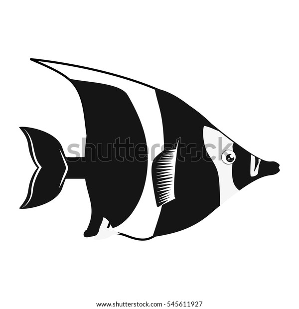 Sea Fish Icon Over White Background Stock Vector (Royalty