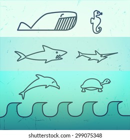 Sea fish icons
