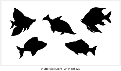 Sea fish isolated. Engraving Animal Doodle vector stock illustration. EPS 10