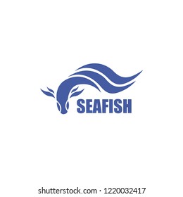 Sea fish logo. Vector illustration.
