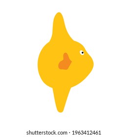 Sea fish on an isolated background. Moonfish. A variety of popular colored fish. Cute flat vector illustration. Element or banner.