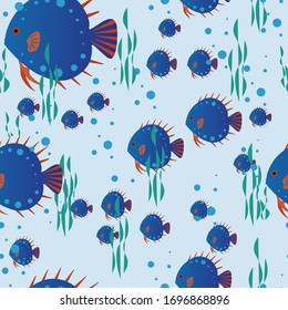 Sea Fish Pattern Background Seamless