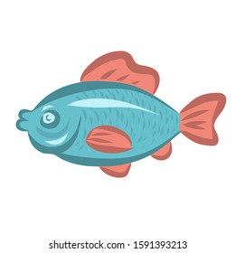 Sea fish perch on a white background. Cooking delicious food. Vector isolated illustration hand drawn
