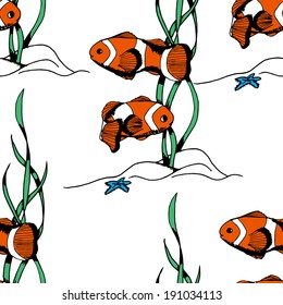 sea fish seamless pattern