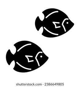Sea fish solid icon, marine life concept, underwater world sign on white background, Colony of small fish icon in glyph style for mobile concept and web design. Vector graphics