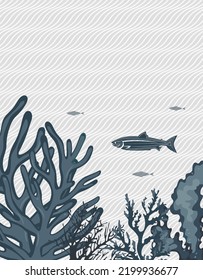 Sea Fish Under Water Vector Art