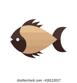 Sea Fish Vector brown color