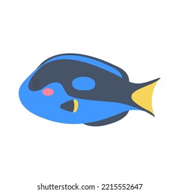 Vector de peces del mar. diseño de cara animal lindo para niños