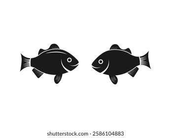 sea fish vector icon set