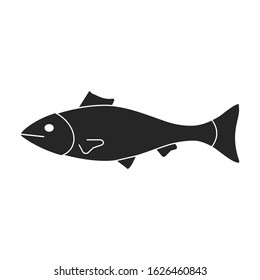 Sea fish vector icon.Black,simple vector icon isolated on white background sea fish.