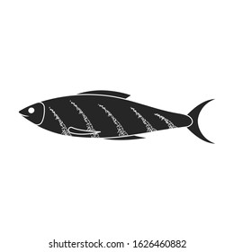 Sea fish vector icon.Black,simple vector icon isolated on white background sea fish.