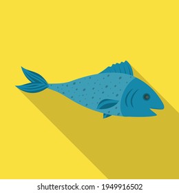 Sea fish vector icon.Flat vector icon isolated on white background sea fish.