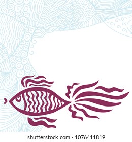 Sea and fish. Vector illustration