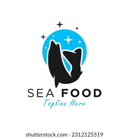 sea fish vector illustration logo design