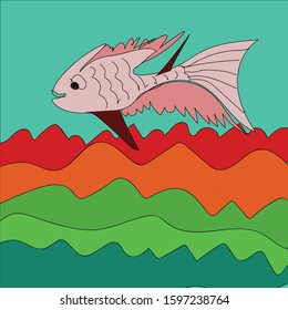 sea fish vector illustration template