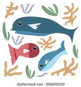 Sea Fish Vector, Perfect for Pattern, Illustration, Background, Icon, Etc.