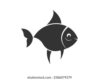 Sea fish vector single icon