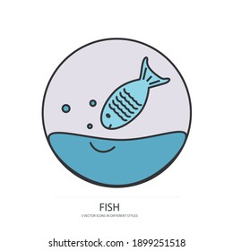 sea fish vector type icon