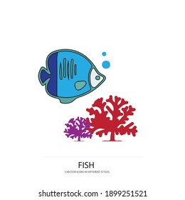 sea fish vector type icon