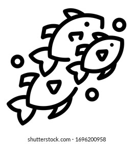 Sea fishes icon. Outline sea fishes vector icon for web design isolated on white background