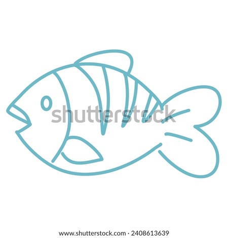 sea fishes outlined for coloring page