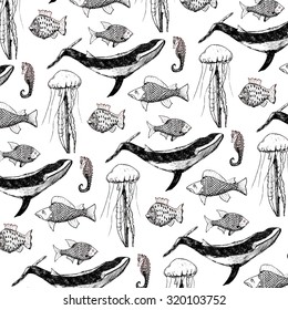 Sea fishes pattern