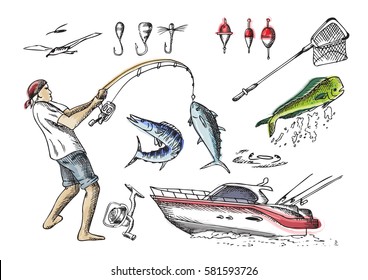 Sea fishing. Set