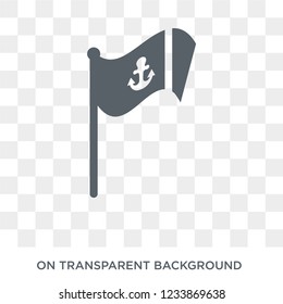 sea flag icon. Trendy flat vector sea flag icon on transparent background from Nautical collection. 