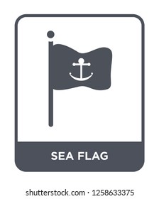 sea flag icon vector on white background, sea flag trendy filled icons from Nautical collection, sea flag simple element illustration