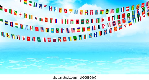 Sea flag landscape background