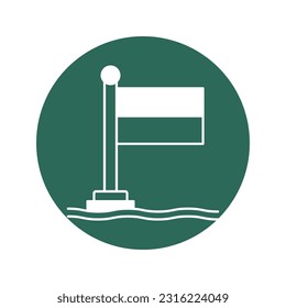 Sea flag Water flag Vector Icon with trendy background colors that can easily edit or modify

