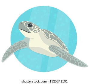 sea ​​turtle flat design icon
