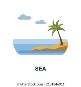 Sea flat icon. Colored element sign from nature collection. Flat Sea icon sign for web design, infographics and more.