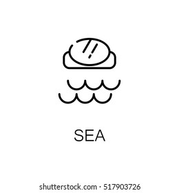 Sea flat icon. Single high quality outline symbol of recreation for web design or mobile app. Thin line signs of sea for design logo, visit card, etc. Outline pictogram of sea
