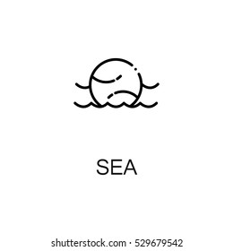 Sea flat icon. Single high quality outline symbol of summer for web design or mobile app. Thin line signs of ball for design logo, visit card, etc. Outline pictogram of water ball