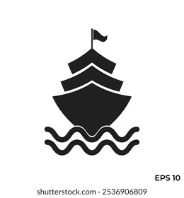 sea ​​ship flat icon vector