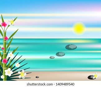 Sea flowers plants beach background