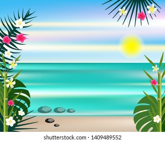 Sea flowers plants beach background