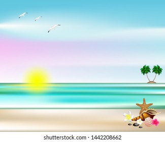 Sea flowers plants beach background