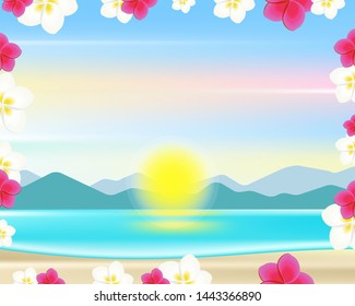 Sea flowers plants beach background