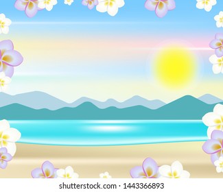 Sea flowers plants beach background