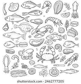 sea food cartoon wallpaper vector draw free hand