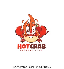 Sea food crab hot and spicy mascot character