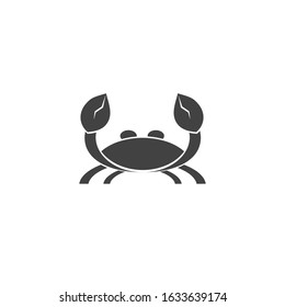 Sea food crab sign. restaurant hotel shop marine logo. Flat minimalist design. white background Gray black vector. product brand service label banner board display. App icon.