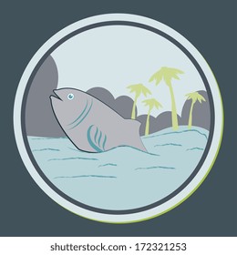 sea food design over blue  background vector illustration 