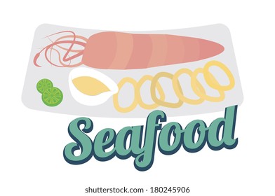 sea food design over white background vector illustration